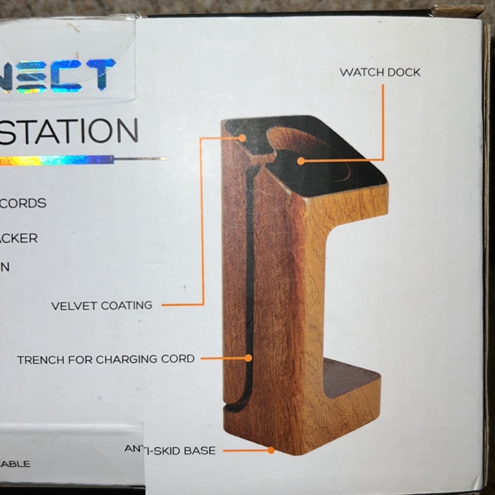 Audiology CONNECT watch charging station anti-skid base Wood watch dock